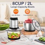 KOIOS 500W Electric Food Processor with Dual Bowls