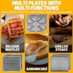 3-in-1 Electric Panini Grill and Waffle Maker