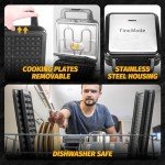 3-in-1 Electric Panini Grill and Waffle Maker