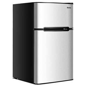COSTWAY 3.2 cu ft Mini Fridge with Freezer