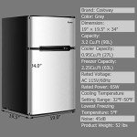 COSTWAY 3.2 cu ft Mini Fridge with Freezer