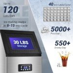 120LBS Commercial Ice Maker with 30LBS Bin