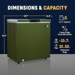 Newair 5 Cu. Ft. Olive Green Chest Freezer