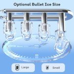 Compact ZAFRO Ice Maker - 8 Bullet Ice in 9 Mins