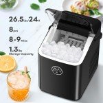 Compact ZAFRO Ice Maker - 8 Bullet Ice in 9 Mins