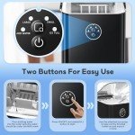 Compact ZAFRO Ice Maker - 8 Bullet Ice in 9 Mins