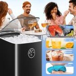 Compact ZAFRO Ice Maker - 8 Bullet Ice in 9 Mins
