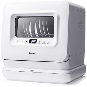 COSTWAY Compact Portable Countertop Dishwasher with 7.5L Tank