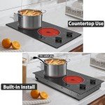 Karinear 2-Burner Portable Electric Cooktop, 12 Inch