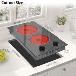 Karinear 2-Burner Portable Electric Cooktop, 12 Inch