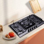 Anlyter 30 Inch 5-Burner Gas Cooktop - Black