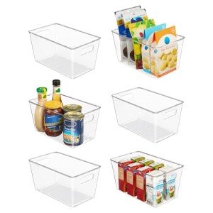 Clear Plastic Storage Bins Set for Organizing
