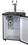 Kegco K309X-2 Black Stainless Steel Keg Dispenser