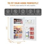 Frestec 3.1 CU Mini Fridge with Freezer
