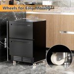Velieta 24 Inch Dual Drawer Outdoor Beverage Fridge