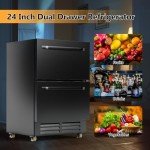 Velieta 24 Inch Dual Drawer Outdoor Beverage Fridge