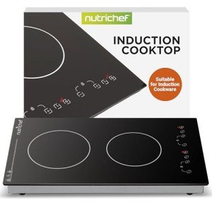 Nutrichef 1800W Double Induction Cooktop Burner