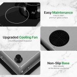 Nutrichef 1800W Double Induction Cooktop Burner