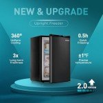 EUHOMY 3.0 Cu Ft Compact Upright Freezer