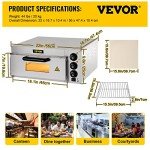 VEVOR 14" Electric Countertop Pizza Oven