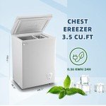 Compact 3.5 Cu.Ft Chest Freezer with Adjustable Thermostat