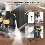 LERTIN 20 Bar Espresso Machine with Milk Frother
