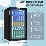 EUHOMY 126 Can Beverage Cooler with Glass Door