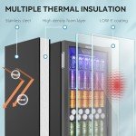 EUHOMY 126 Can Beverage Cooler with Glass Door