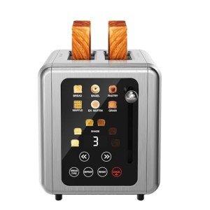 WHALL 2-Slice Touch Screen Stainless Steel Toaster
