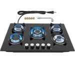 30" Gas Cooktop with 5 Burners and Glass Top