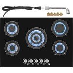 30" Gas Cooktop with 5 Burners and Glass Top