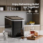 Compact Ice Maker with One-Click Operation - Black