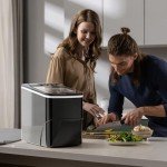Compact Ice Maker with One-Click Operation - Black
