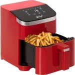 Deco Chef 5.8QT Red Air Fryer with 8 Cooking Programs