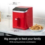 Deco Chef 5.8QT Red Air Fryer with 8 Cooking Programs