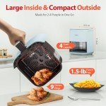 Beelicious® 4QT Smart Compact Air Fryer, Cyan