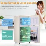 Anukis Retro Mini Fridge with Freezer - Cream