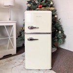 Anukis Retro Mini Fridge with Freezer - Cream