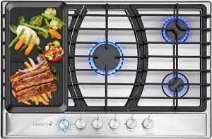 Trifecte 30" Stainless Steel Dual Fuel Gas Cooktop