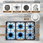 COSTWAY 36-Inch Stainless Steel Gas Cooktop