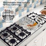COSTWAY 36-Inch Stainless Steel Gas Cooktop