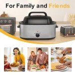 28 Quart Electric Roaster Oven with Self-Basting Lid