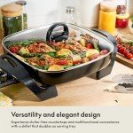 BELLA Nonstick Electric Skillet with Glass Lid