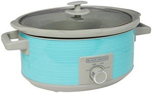 BLACK+DECKER 7-Quart Teal Slow Cooker with Lid Holder