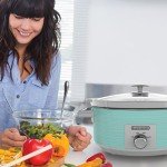 BLACK+DECKER 7-Quart Teal Slow Cooker with Lid Holder
