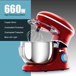 COSTWAY 660W Electric Kitchen Stand Mixer, 6.3 Quart