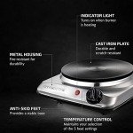 OVENTE 1000W Electric Single Burner Cooktop