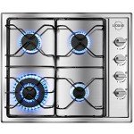 24-Inch Stainless Steel 4 Burner Gas Cooktop