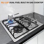 24-Inch Stainless Steel 4 Burner Gas Cooktop