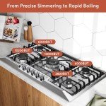 Empava 36" Stainless Steel Gas Cooktop with 5 Burners